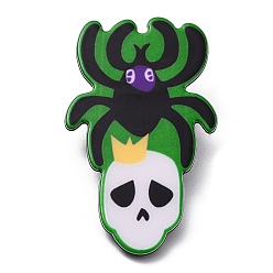 Spider Pinzas para el pelo de cocodrilo de PVC con tema de Halloween, con fornituras de hierro, accesorios para el cabello para niñas mujeres, araña, 73x41x2.5 mm