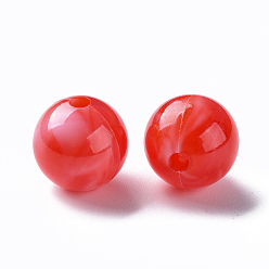 Красный Акриловые бусины, имитация драгоценных камней, круглые, красные, 12 мм, отверстие : 2 мм, Около 560 шт / 500 г