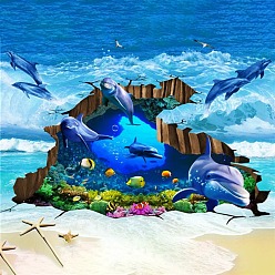 Others DIY Sea Animals Theme Diamond Painting Kits, Including Canvas, Resin Rhinestones, Diamond Sticky Pen, Tray Plate and Glue Clay, Crackle Pattern, 300x400mm