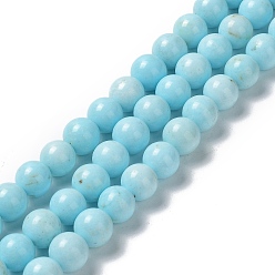 Howlite Natural Howlite Beads Strands, Dyed, Round, 10~10.5mm, Hole: 1.4mm, about 39pcs/strand, 15.43~15.55''(39.2~39.5cm)