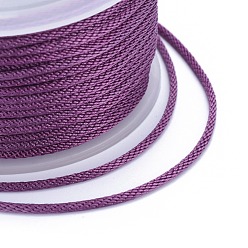 Dark Orchid Polyester Braided Cords, for Jewelry Making Beading Crafting, Dark Orchid, 2mm, about 21.87 yards(20m)/roll