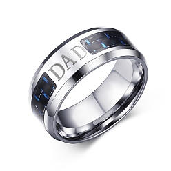 Word Stainless Steel Ring, Wide Band Rings for Men, Word, US Size 10, 8mm, Inner Diameter: 19.8mm