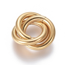 Golden 304 Stainless Steel Linking Rings, Interlocking Ring, for Necklace Making, Golden, 16x15x3.5mm, Ring: 12x2.3mm, Inner Diameter: 8mm