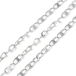 Stainless Steel Color 304 Stainless Steel Dapped Oval Link Chains, Soldered, with Spool, Stainless Steel Color, 7x2.5x0.4mm, about 32.81 Feet(10m)/Roll
