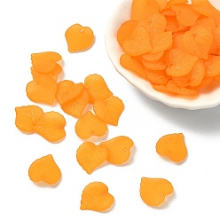 Naranja Oscura Encantos de la hoja de acrílico esmerilado transparentes, naranja oscuro, 16x15x2.5 mm, agujero: 1.4 mm