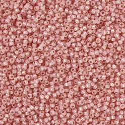 (RR642) Dyed Salmon Silverlined Alabaster Миюки круглые бусины рокайль, японский бисер, 8/0, (rr 642) крашеный лосось серебристый алебастр, 8/0, 3 мм, отверстие : 1 мм, Около 2111~2277 шт / 50 г