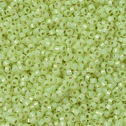 (RR675) Silverlined Chartreuse Opal MIYUKI Round Rocailles Beads, Japanese Seed Beads, (RR675) Silverlined Chartreuse Opal, 11/0, 2x1.3mm, Hole: 0.8mm, about 5500pcs/50g