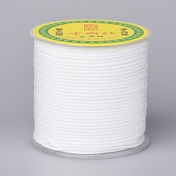 White Polyester Braided Cord for Jewelry Making, White, 2mm, about 27.34 yards(25m)/roll