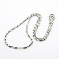 Stainless Steel Color 304 Stainless Steel Necklaces, Men Popcorn Chain Necklace, with Lobster Claw Clasps, Stainless Steel Color, 17.7 inch(45cm)