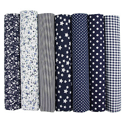 Bleu Acier Tissu en coton imprimé, pour patchwork, couture de tissu au patchwork, matelassage, carrée, bleu acier, 50x50 cm, 7 pièces / kit