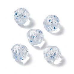 Dodger Azul Abalorios de acrílico transparentes, con pétalo de flor seca, ronda irregular, azul dodger, 16x16x5.5 mm, agujero: 1.6 mm, 230 unidades / 500 g