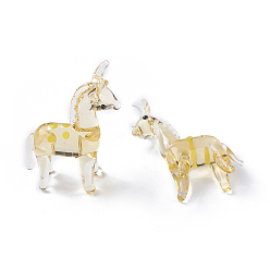 Oro Decoraciones para el hogar, hechos a mano decoraciones de visualización de cristal murano, caballo, oro, 25~30x12~16x34~38 mm