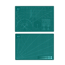 Dark Cyan A3 Plastic Cutting Mat, Cutting Board, for Craft Art, Rectangle, Dark Cyan, 30x45cm