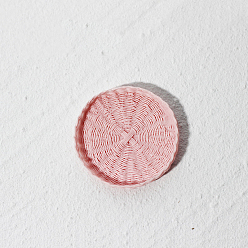 Pink Ornements miniatures en résine tressée, accessoires de maison de poupée micro paysage, décorations d'accessoires de simulation, rose, 38x5mm