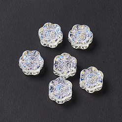 Clair AB Des perles de verre électrolytique, tournesol, pour la fabrication de bijoux, clair ab, 12.5x11.5x6mm, Trou: 1mm