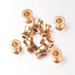Golden 304 Stainless Steel European Large Hole Beads, Column, Golden, 8x8mm, Hole: 4mm, 10pcs/set