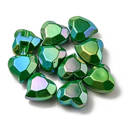 Зеленый УФ-покрытие радужными переливающимися акриловыми бусинами, сердце, зелёные, 22x23x13 мм, отверстие : 3.5 мм