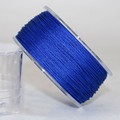 Bleu Cordon de fil de nylon, pour la fabrication de bijoux, bleu, 0.4mm, environ 196.85 yards (180m)/rouleau