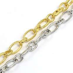 Mixed Color Fashionable 304 Stainless Steel Engraved Vine Mother-son Chain Bracelets, with Lobster Claw Clasps, Mixed Color, 8-5/8 inch(220mm), 7mm
