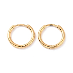Золотой Вакуумное покрытие 304 серьги-кольца из нержавеющей стали для женщин, золотые, 14 датчик, 13x1.6 мм, штифты : 0.7 мм