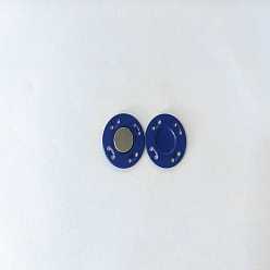 Steel Blue Iron Magnetic Buttons Snap Magnet Fastener, Flat Round, for Cloth & Purse Makings, Steel Blue, 1.25x0.15cm