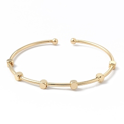 Real 18K Gold Plated Brass Cuff Bangles, for Women Men, Real 18K Gold Plated, Inner Diameter: 2-1/2 inch(6.5cm)