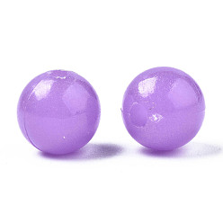 Dark Orchid Luminous Acrylic Beads, Glow in the Dark, Round, Dark Orchid, 10mm, Hole: 2.5mm, about 950pcs/500g