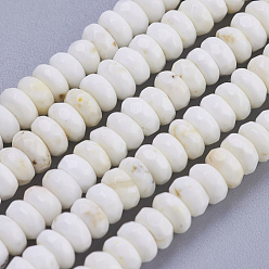 Magnesite Natural Magnesite Beads Strands, Faceted, Rondelle, 4~4.5x2~2.5mm, Hole: 1mm, about 150pcs/strand, 15.1  inch~15.3 inch(38.5~39cm)