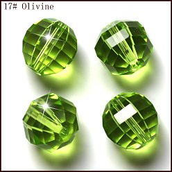 Yellow Green Imitation Austrian Crystal Beads, Grade AAA, Faceted, Round, Yellow Green, 8mm, Hole: 0.9~1mm