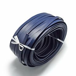 Prussian Blue Leather Cords, Prussian Blue, 10x2mm, about 50Yards/Bundle(150 Feet/Bundle)