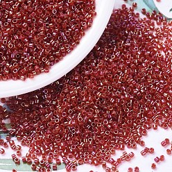 (DB0295) Lined Red AB MIYUKI Delica Beads, Cylinder, Japanese Seed Beads, 11/0, (DB0295) Lined Red AB, 1.3x1.6mm, Hole: 0.8mm, about 10000pcs/bag, 50g/bag