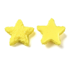 Jaune Cabochons en résine opaque, étoiles, jaune, 16.5x17x5.5mm