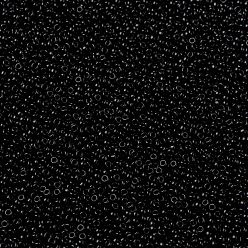 (RR401) Black MIYUKI Round Rocailles Beads, Japanese Seed Beads, (RR401) Black, 15/0, 1.5mm, Hole: 0.7mm, about 5555pcs/bottle, 10g/bottle