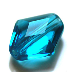 Bleu Dodger Imitations de perles de cristal autrichien, grade de aaa, facette, Toupie, Dodger bleu, 14x12x6mm, Trou: 0.9~1mm