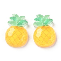 Yellow Transparent Resin Decoden Cabochons, Pineapple, Yellow, 22x15.5x6mm