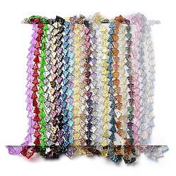 Mixed Color Electroplate Glass Beads Strands, Christmas Trees, Mixed Style, Mixed Color, 15.5~16x14.5~15x4.5~5mm, Hole: 1mm, about 40pcs/strand, 25.20~25.59(64~65cm)