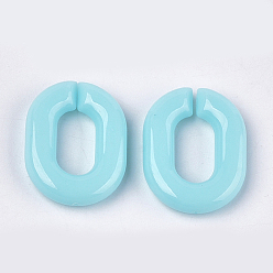 Sky Blue Acrylic Linking Rings, Quick Link Connectors, For Jewelry Chains Making, Oval, Sky Blue, 19x14x4.5mm, Hole: 11x5.5mm, about 680pcs/500g