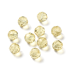 Verge D'or Pâle Verre imitation perles de cristal autrichien, facette, ronde, verge d'or pale, 8mm, Trou: 1mm