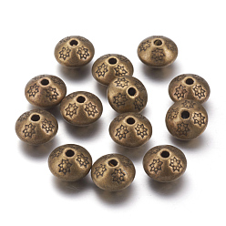 Bronze Antique  Perles de séparateur de style tibétain , Toupie, sans plomb et sans cadmium, bronze antique, 10.5x7.5mm, Trou: 1mm