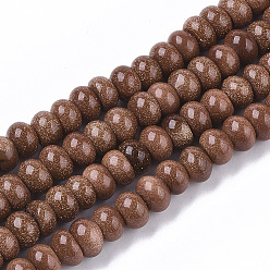 Goldstone Synthetic Goldstone Beads Strands, Rondelle, 6x4~5mm, Hole: 0.6mm, about 96~102pcs/strand, 15.75 inch(40 cm)