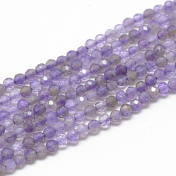 Amethyst Natural Amethyst Beads Strands, Faceted, Round, 2x2mm, Hole: 0.5mm, about 188pcs/strand, 15.9 inch