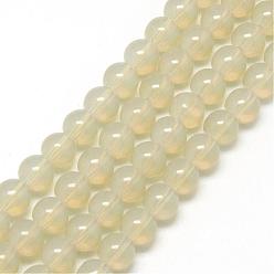 Pale Goldenrod Baking Painted Glass Beads Strands, Imitation Opalite, Round, Pale Goldenrod, 6mm, Hole: 1.3~1.6mm, about 133pcs/strand, 31.4 inch