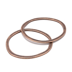 Red Copper Tibetan Style Alloy Linking Rings, Lead Free & Cadmium Free, Red Copper, 51x49x1.5mm