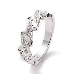 Color de Acero Inoxidable Anillo de dedo de barra ovalada de diamantes de imitación de cristal, 304 joyas de acero inoxidable para mujer, color acero inoxidable, tamaño de EE. UU. 7 (17.3 mm)