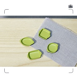 Green Yellow Miniature Spray Painted Alloy Tray Sets, for Dollhouse Accessories Pretending Prop Decorations, Green Yellow, 15~18x11~13x3mm, 4pcs