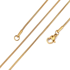 Golden 304 Stainless Steel Snake Chains Necklaces, with Lobster Claw Clasps, Golden, 19.5 inch(49.5cm)