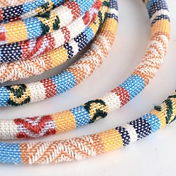 Colorido Cuerdas de poliéster espinal étnica, colorido, 7x5 mm, 10 yardas / rodillo