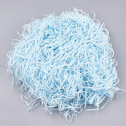 Light Sky Blue Decorative Raffia Tissue Scraps Paper Packing Material, For Gift Filler, Light Sky Blue, 2~4mm, about 20g/bag