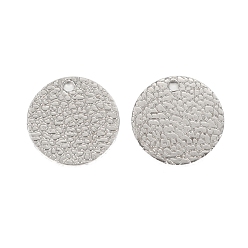 Stainless Steel Color 304 Stainless Steel Charms, Textured, Laser Cut, Flat Round, Stainless Steel Color, 15x1.6mm, Hole: 1mm