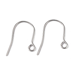 304 Stainless Steel 304 Stainless Steel Ear Wire, with Horizontal Loop, 22x18mm, Hole: 2.2mm